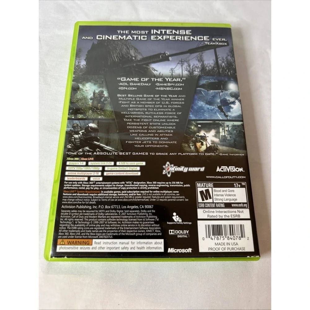 Call of Duty 4 Modern Warfare‎ Xbox 360 - Complete CIB
